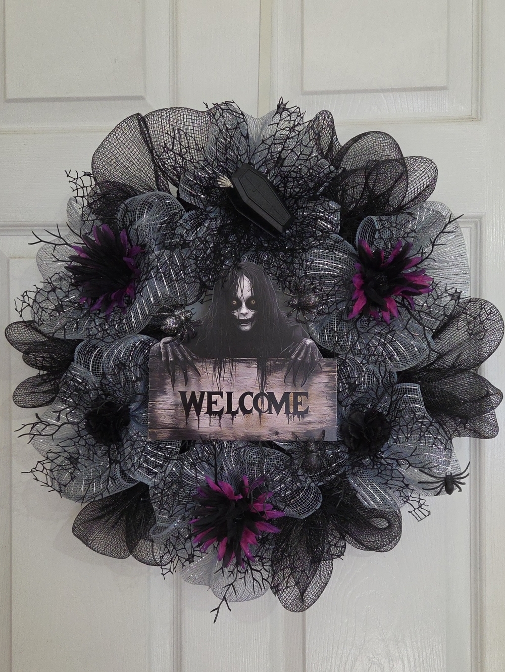 Spooky Halloween Welcome Wreath Gothic Theme